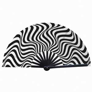 Abanico de mano grande plegable de bambú para Kung Fu, con efecto brillante y sonido de cricracc, con funda - Product Image 2