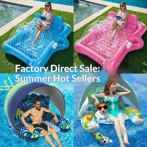 Piscina Inflable para Tomar el Sol con Sombrilla, <span class=keywords><strong>Cama</strong></span> Flotante <span class=keywords><strong>Doble</strong></span>, Piscina para Mascotas, Kayak, Objetivo para Lanzar al Agua - Product Image 5