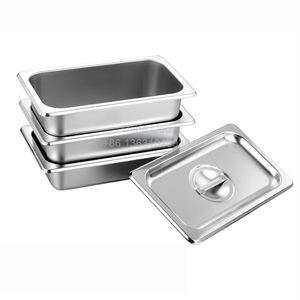 Fábrica de alta calidad, precio barato, tamaño completo, Hotel, cocina, acero inoxidable, <span class=keywords><strong>comida</strong></span>, Gastronorm GN, contenedor, sartén con tapa - Product Image 5
