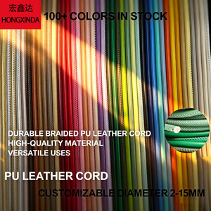 Cordon en cuir PU tressé avec âme en corde pour la fabrication de sangles de sacs, poignées et ceintures DIY, 2mm-15mm, personnalisable, durable et tendance - Product Image 1