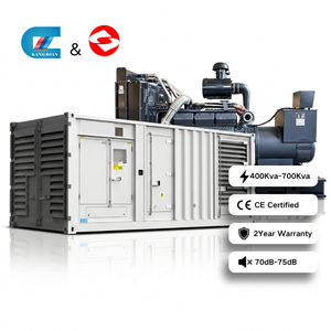 เครื่องกำเนิดไฟฟ้าดีเซลแบบเงียบพิเศษ 400Kva 700Kva สำหรับอุตสาหกรรม 3 เฟส 4 สาย ได้รับการรับรองมาตรฐาน CE พร้อมหลังคาป้องกันสภาพอากาศ สตาร์ทอัตโนมัติ ควบคุมระยะไกล - Product Image 1