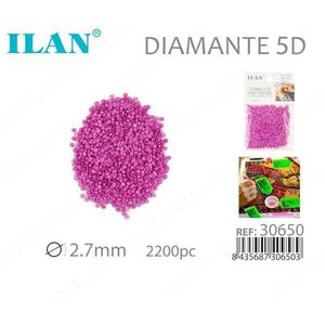 ILAN Diamante 5D 2.7mm Rosa 2200pz per Pittura Diamante - Product Image 3