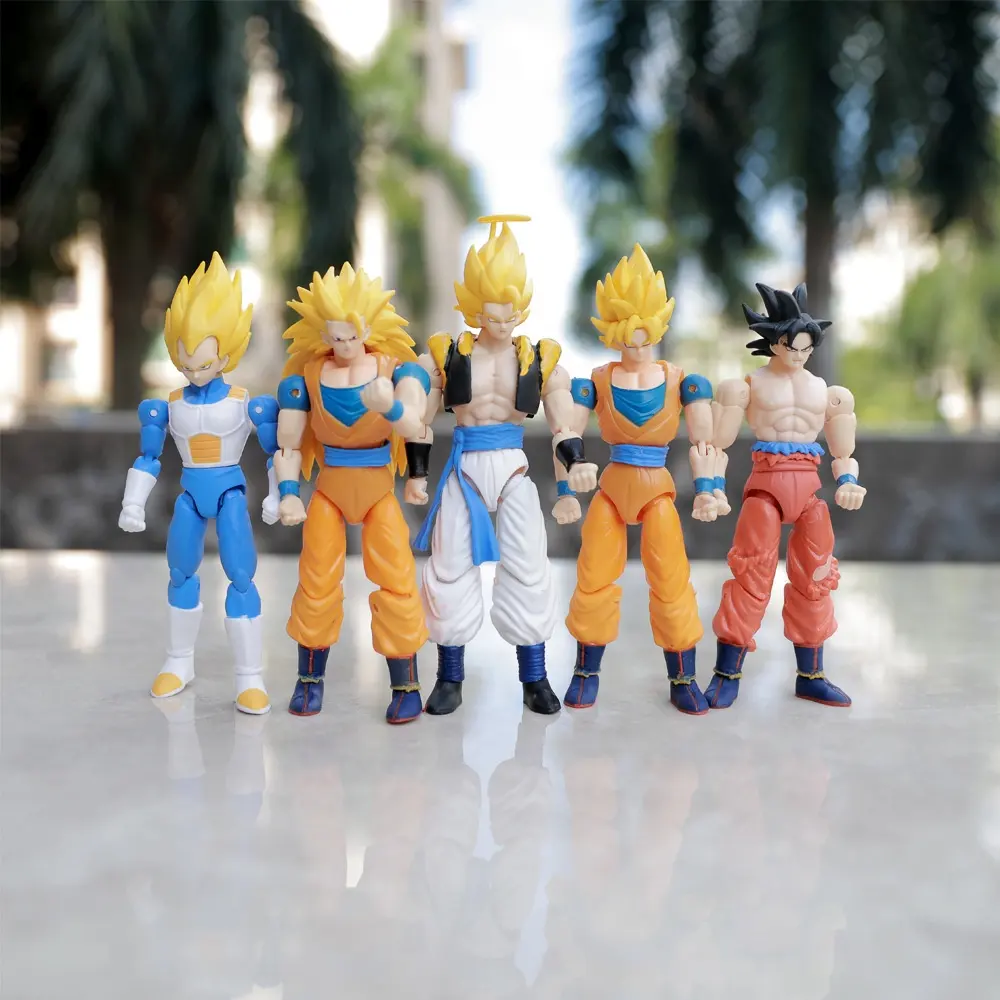 DL2734 6pcs Dragon Balls Super Saiyan God Action Figure Son Goku Gohan Vegeta Vegetto Ultra Instinct Modèle Jouets Cadeau