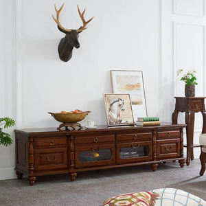 Meuble TV américain de luxe en bois massif Ensemble de meuble de <span class=keywords><strong>bar</strong></span> pour hôtel, maison, villas, buffet Unité de rangement multimédia pour salon et salle à manger - Product Image 5