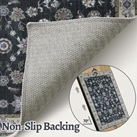 Tapis d'appoint Boho à imprimé style ferme 8x10 noir lavable antidérapant pour entrée, salon, dortoir, salle de bain, décoration intérieure