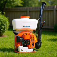 Pulvérisateur à dos à poignée pistolet à essence, réservoir de 4 gallons, 63 cm³, 3 CV, portée de pulvérisation de 6 à 8 mètres pour le jardinage, l'agriculture et la lutte antiparasitaire