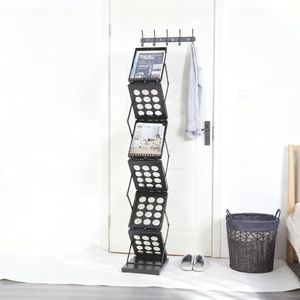 Espositore Professionale Alto per Brochure, Struttura in Ferro Nero, Alta Capacità per Banche, Agenzie Immobiliari, Uffici e Centri Informazioni - Product Image 2