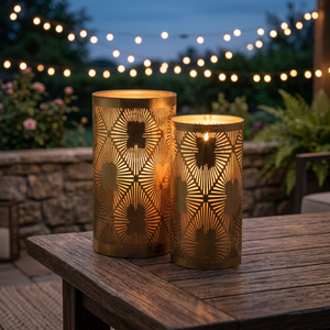 Sonnet Decor Cylinder Iron Candle Holder Die Cutting Digital Printing 1 Color Heat Resistant Handmade <b>Christmas</b> Home <b>Lantern</b> - Product Image 4