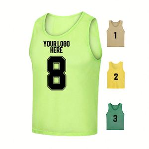 Maillots d'entraînement numérotés personnalisés / Gilets de football et de basketball pour enfants, jeunes et adultes - Idéal pour les sports d'équipe - Product Image 1