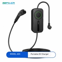 Pengisi Daya EV Portabel A03 GBT atau Tipe 2 AC 3.5KW 7KW 11KW Layar LCD Pasokan Grosir