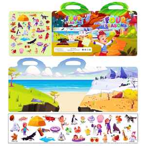 4 Seasons Theme Jelly Concentration <b>Training</b> Toddler Diy Activity Toys Girls Boys Reusable Sticker <b>Book</b> for Toddlers 3-6 - Product Image 3