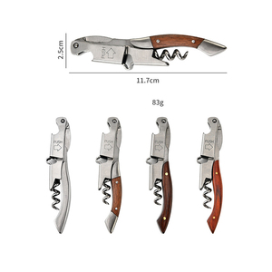 <span class=keywords><strong>Tire</strong></span>-<span class=keywords><strong>bouchon</strong></span> en métal à manche en bois en gros Ouvre-bouteille de vin vierge pour cadeau de désherbage - Product Image 3