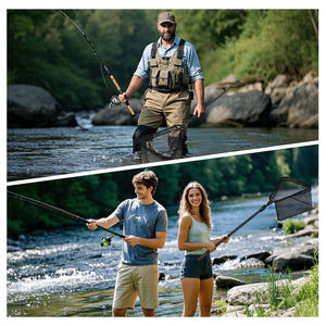 Épuisette <span class=keywords><strong>de</strong></span> pêche pliable avec poignée, dépliable rapidement, ouverture instantanée en un mouvement, prête en quelques secondes, matériel <span class=keywords><strong>de</strong></span> pêche - Product Image 2