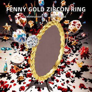 Fenny 925 SILIVER Waterproof Engagement Women's Eternity Band Stainless Steel <b>Ring</b> with Zirconia Trendy Wholesale Jewelry - Product Image 2