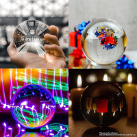 Cristal de cristal vierge personnalisé en usine 30MM boule de cristal clair boule de verre décorative accessoires de photographie Halloween