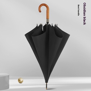 Nouveau <span class=keywords><strong>parapluie</strong></span> droit rétro en bois courbé avec poignée, imprimé golf, publicitaire, résistant aux intempéries, impression de logo - Product Image 6