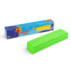 6 barres d'argile à modeler non toxique aux couleurs néon, 500g, réutilisables, non durcissantes, sans odeur, présentoir en carton - Product Image 1