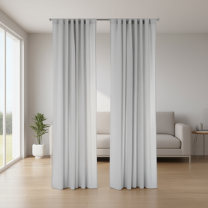 Cortinas de Chifón Vianney, Juego de 2 Piezas de Longitud Completa, Color Sólido, Estilo Minimalista, para Todas las Estaciones, Tela de Poliéster - Product Image 2