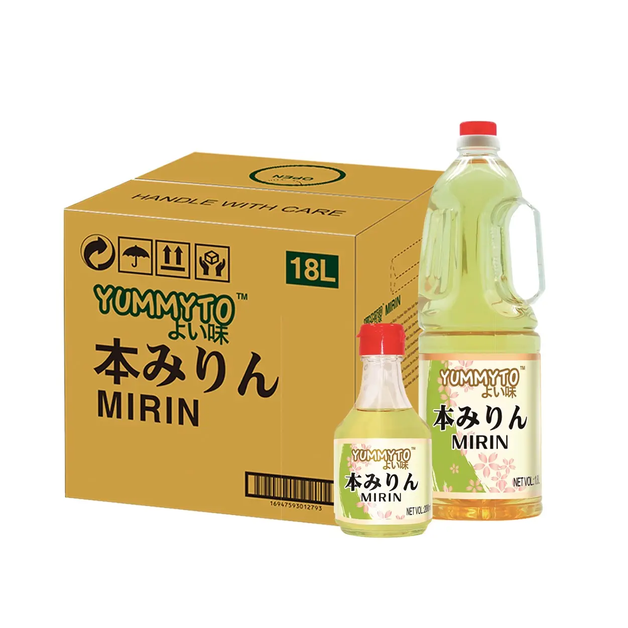 Số lượng lớn đóng gói ngọt ngào Halal Nhật Bản hon Mirin dấm 18L Mirin cho Sushi