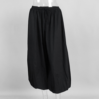 Pantalon Harem Taille Haute Femme Ample avec Cordon de Serrage, Coupe Ballon Unie, Respirant, Évasé, Anti-statique, Anti-boulochage pour l'Été