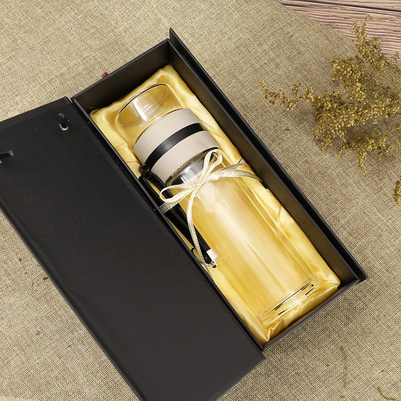 15 унций с двойными стенками из высокачественного боросиликатного стекла бутылка для воды для чая/разделения воды чая бутылка кружка чашка с сеточка для заваривания чая