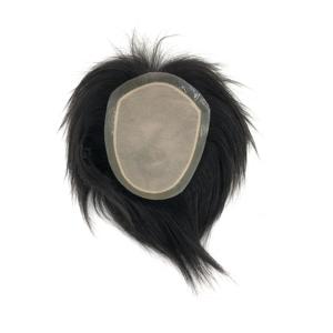 AU Real Scalp Coiffures Courtes Haute Qualité Cheveux Humains Naturel Invisible Perruque Base de Soie Prothèse Système Toupet pour Hommes - Product Image 1