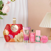 Coffret Cadeau Spa Femme pour la Fête des Mères : Gel Douche Rose 75ml, Déodorant Corporel 50ml, Lait Corporel 85ml, Pastille de Bain Effervescente 50g