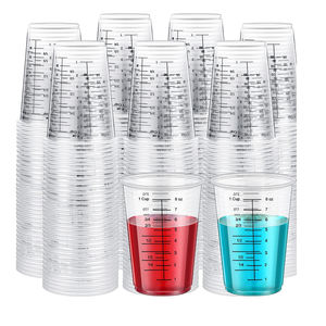 सस्ती कीमत फैक्टरी प्रत्यक्ष बिक्री प्लास्टिक ग्रेजुएटेड स्पष्ट 8oz 10oz 230ml मापने कप पैमाने के साथ - Product Image 4