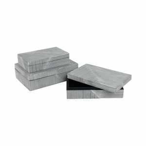 Decorative Striped Storage Boxes with Lid for Home Decor <b>Console</b> <b>Table</b> Jewelry Bedroom Use - Product Image 3