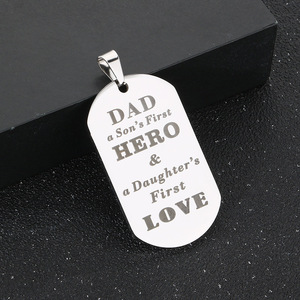 Ciondolo in metallo di tendenza in acciaio inox inciso al Laser lettere ispiratrici collane gioielli regalo di <span class=keywords><strong>amore</strong></span> <span class=keywords><strong>per</strong></span> la fabbrica di <span class=keywords><strong>papà</strong></span> all'ingrosso - Product Image 5