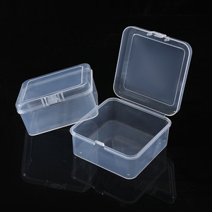 Caja de almacenamiento de plástico transparente de 7,5 cm cuadrada con tapa para organizadores de joyas - Product Image 2