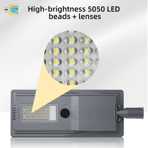 Solar LED Street Light 50W 8000LM IP65 Waterproof Aluminum Alloy Body 5000K Daylight Monocrystalline Solar Panel - Product Image 2