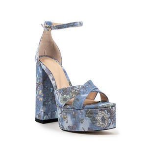 WETKISS 2024 Nouveau dans les petites quantité minimale de commande Multi Colors Summer Flower Sandals 15cm Block Heel Sandals Ladies Platform Sandals for Party - Product Image 3