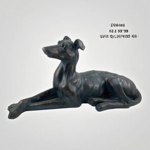 Estatua de Galgo Antiguo de Resina Bronceada, Figura de Perro Whippet Acostado para Decoración de Jardín, Césped, Hogar, Sala de Estar y Escritorio - Product Image 2