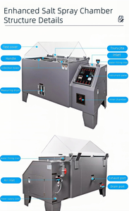 Iso 9227 60L Benchtop camera di nebbia salina ASTM B117 Compliance 35 ± 1 ℃ PP serbatoio per fissaggio ed elettronica - Product Image 2