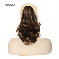 Perruque courte queue de cheval haute de style européen américain pour femmes avec boucles en fleur de poirier grande pince à griffes fibre synthétique haute température