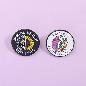Pin <span class=keywords><strong>de</strong></span> solapa esmaltado al por mayor con diseño <span class=keywords><strong>de</strong></span> cerebro para la salud mental, para campañas <span class=keywords><strong>de</strong></span> concienciación, decoración <span class=keywords><strong>de</strong></span> oficina, graduación para estudiantes <span class=keywords><strong>de</strong></span> psicología - Product Image 1