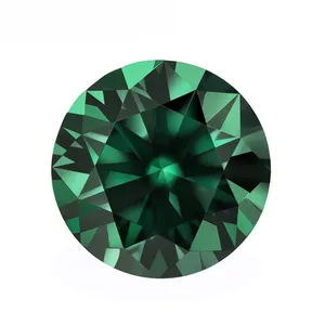 GRA Moissanite Gemstone Round Brilliant 4-12mm 0.3-6 Carat Green Loose Moissanite Stone for Ring