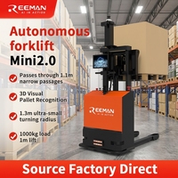 Robot chariot élévateur automatique 1 tonne avec planification intelligente du parcours, transpalette électrique AGV avec navigation LiDAR pour entrepôt d'usine