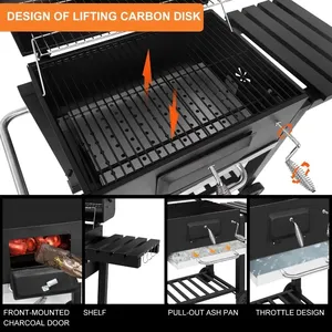 CHRT Camping Equipment Parrilla Outdoor Heavy-Duty Compact Charcoal Grill Griddle Cooking Station Korean Bbq Grill