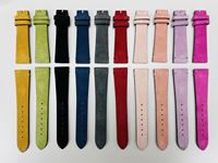 Bracelet de montre en cuir suédé/nubuck italien, design tendance, 20/22/24mm, boucle ardillon en cuir véritable, option logo personnalisé, tannage végétal