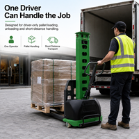 Transpalette Semi-Électrique Autochargeable 500kg 1000kg, Chariot Élévateur Portable pour Palettes 1.3m 1.6m