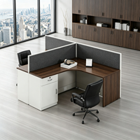 Poste de travail modulaire de bureau avec cloison de séparation, couleur personnalisable, pour 4/6/8 personnes, avec meuble de rangement mobile