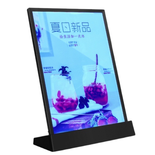 Hot Selling A4 Size LED Menu Holder Display Acrylic Countertop Display Stand With 7 Colors