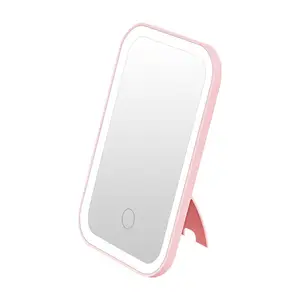 Wholesale Smart Small Led Small Desktop Stand Led Makeup Mirror With Mirror With Light Travel Makeup Mirror in China