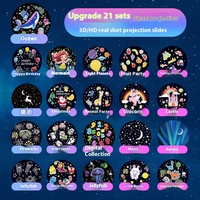 Proyector LED USB Dream Crown, Lámpara Nocturna de Batería, Material ABS, Lámpara Infantil para Dormitorio, Atmósfera de Estrellas Multicolores