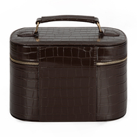 Organisateur de maquillage de voyage, trousse de toilette, porte-pinceaux de maquillage, fabrication OEM, femme, portable, imperméable, cuir vegan