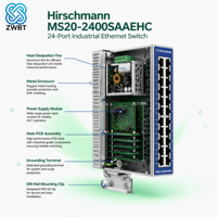 Nuevo Switch Ethernet Administrado Hirschmann MS20-2400SAAEHC Original de 24 Puertos 10/100Mbps con Capacidad de Conmutación Modular de 4.8Gbp