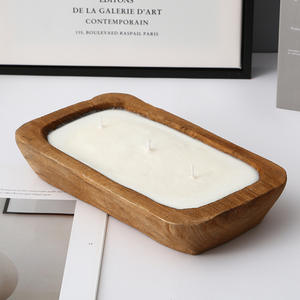 Vente en gros de nouveaux bol à pâte en bois avec des bougies parfumées en cire de soja couleur naturelle pour les vacances Diwali Ramadan Bars fête des pères - Product Image 6