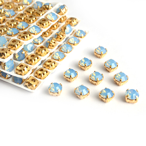 Perles en strass Chaton plaqué or 2025 cousues sur des strass à pointe arrière avec broches <span class=keywords><strong>pour</strong></span> la fabrication de bijoux - Product Image 3